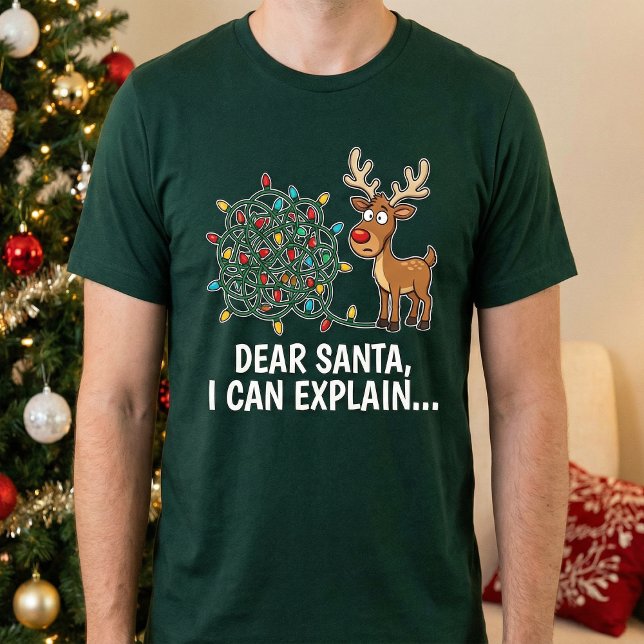 Funny Dear Santa I Can Explain Reindeer Christmas  T-Shirt (Creator Uploaded)