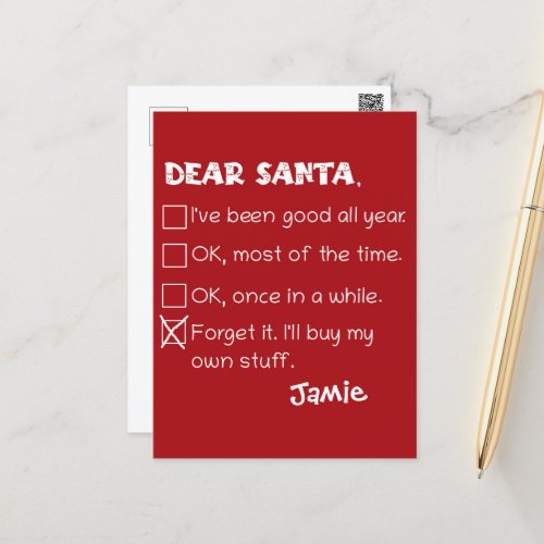 Funny Dear Santa Ive Been Good Holiday Checklist