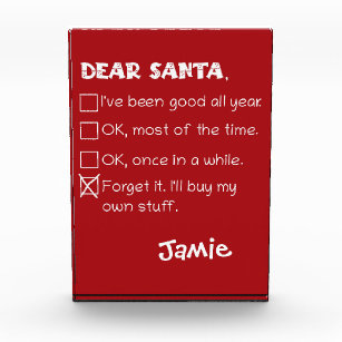 Funny Dear Santa I've Been Good Holiday Checklist Photo Block