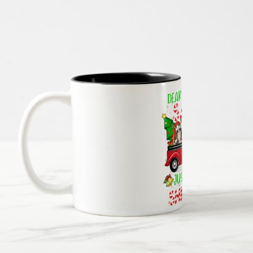 Funny Dear Santa Just Bring Shih Tzu Dog Christmas Two_Tone Coffee Mug