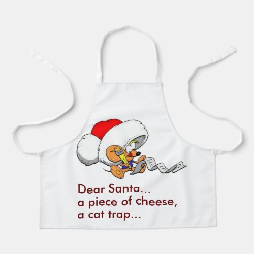 Funny Dear Santa Mouse  Christmas List Small Apron