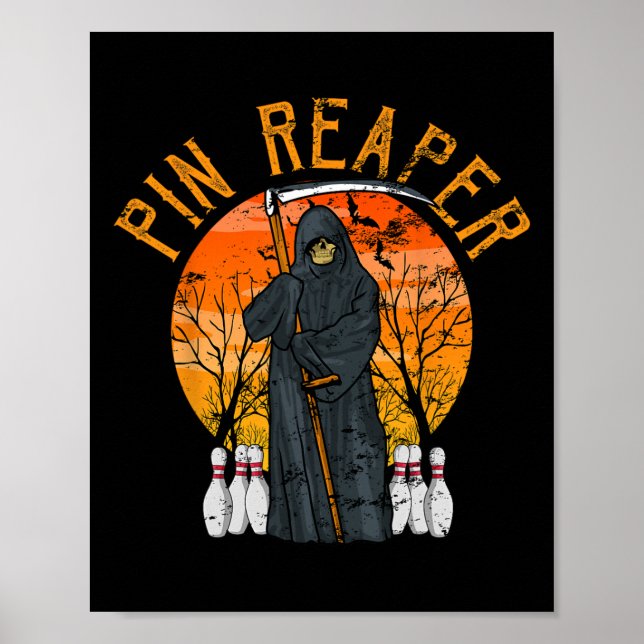 Funny Death Bowling Grim Reaper Bowler Gifts Men O Poster (Front)