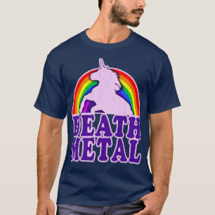 Funny Death Metal Unicorn Rainbow T-Shirt
