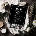 Funny Death to my Youth 30th Birthday Party Invitation<br><div class="desc">RIP 20s 30th birthday party invitations featuring a classic black background,  rustic black & white gothic watercolor florals,  and a elegant birthday celebration text template that is easy to personalize.</div>