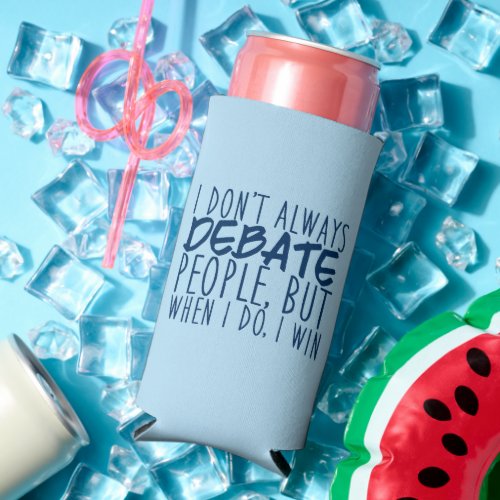 Funny Debate Team Champion Blue Seltzer Can Cooler