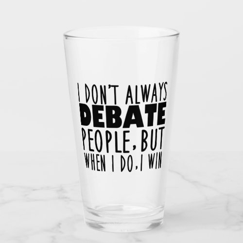 Funny Debate Team Champion Glass