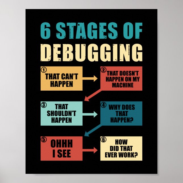 Funny Debugging Programmer Gift Coding Lover Poster (Front)