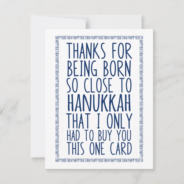 Funny December Birthday and Hanukkah Combined (Front)