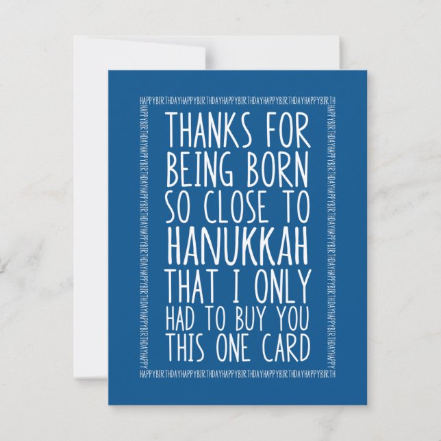 Funny December Birthday and Hanukkah Combined (Front)