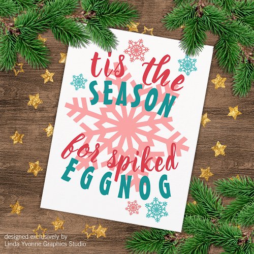 Funny December Winter Season Eggnog Quote Word Postcard