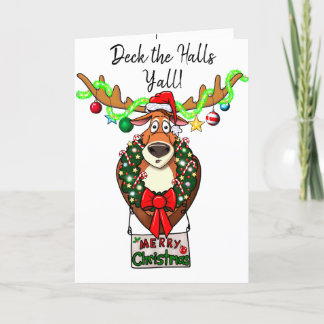 Funny Deck the Halls Y’all Family Christmas Card