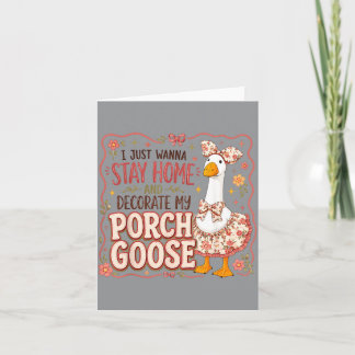 Funny Decorate Porch Goose Outfit Cute Housewife Card