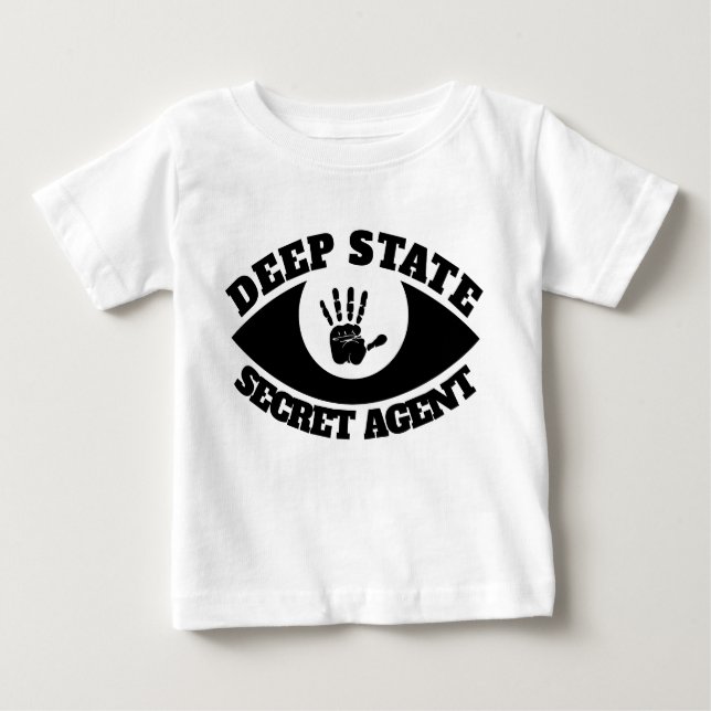 Funny Deep State Secret Agent Baby T-Shirt (Front)