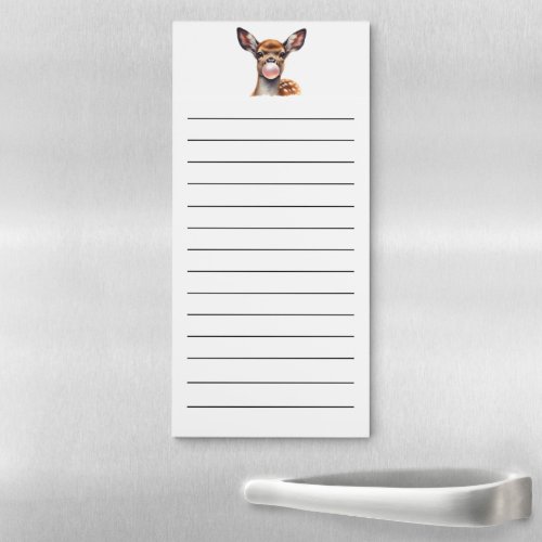Funny Deer Blowing Bubbles Gum Pink Refrigerator  Magnetic Notepad