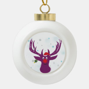 Funny Deer Ceramic Ball Decoration