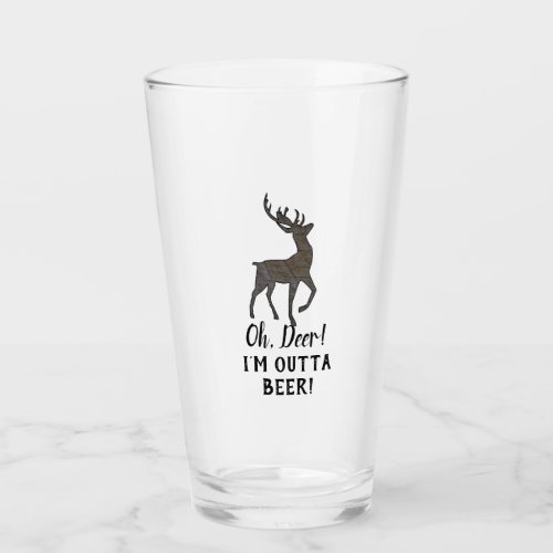 Funny Deer Cute Beer Pun Buck Men Glass