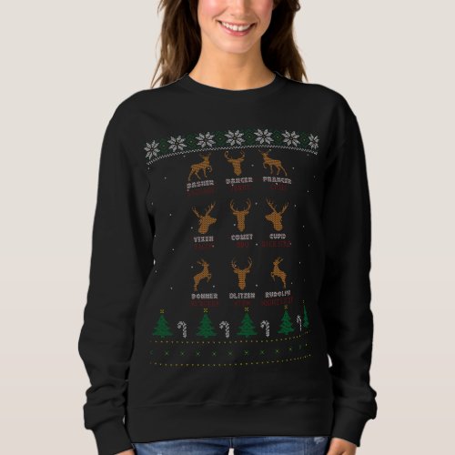 Funny Deer Design Christmas Bow Hunting Santas Re Sweatshirt