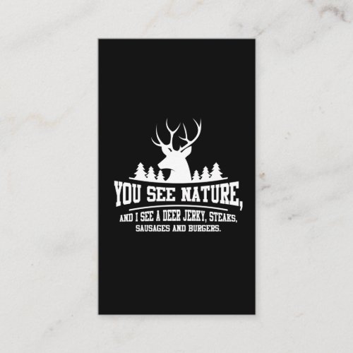 Funny Deer Hunting Animal Hunter Steaks Burger Business Card