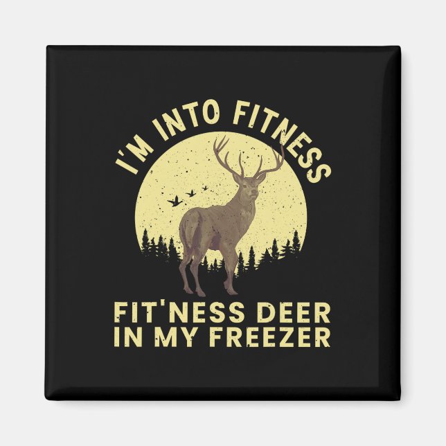Funny Deer Hunting Art For Men Women Wildlife Hunt Magnet (Front)