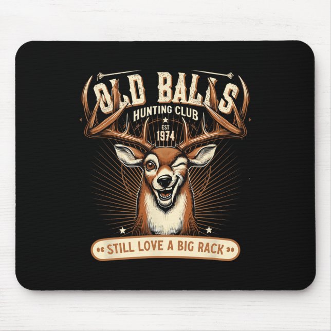 Funny Deer Hunting Birthday Pun For Men's 50th Bir Mouse Pad (Front)