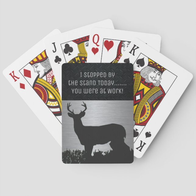 Funny Deer Hunting Buck Playing Cards (Back)