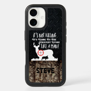 Funny Deer Hunting Camo Quote Name Men iPhone 16 Case