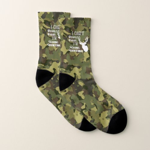 Funny Deer Hunting Cant People Sports Camo Socks