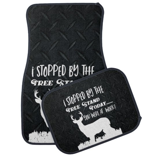 Funny Deer Hunting Outdoors Diamond Plate Look Car Floor Mat