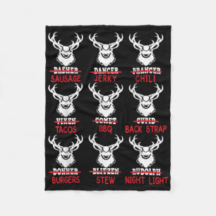 Funny Deer Hunting Santa Tee Men Women Hunter Chri Fleece Blanket