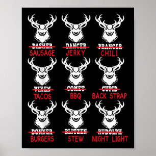 Funny Deer Hunting Santa Tee Men Women Hunter Chri Poster