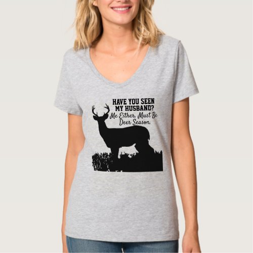 Funny Deer Hunting Season Husband Wife T_Shirt