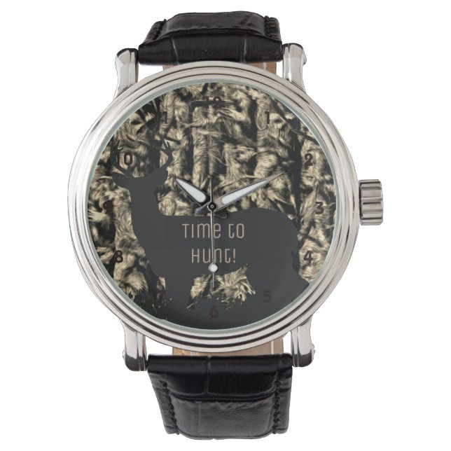 Funny Deer Hunting Time to Hunt Watch (Front)