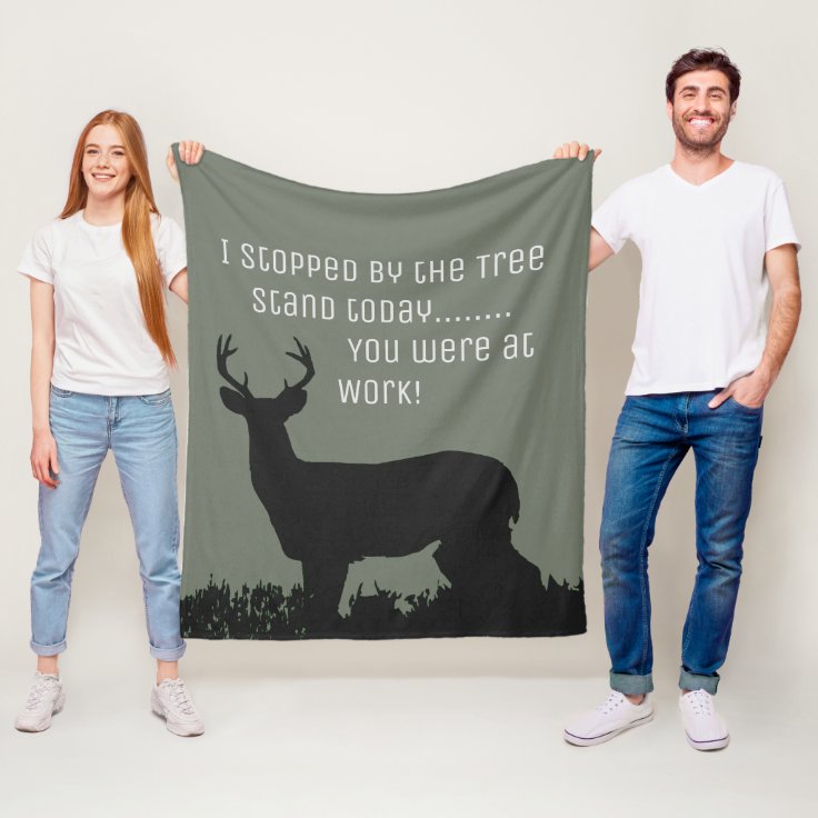 Funny Deer Hunting Tree Stand Blanket | Zazzle