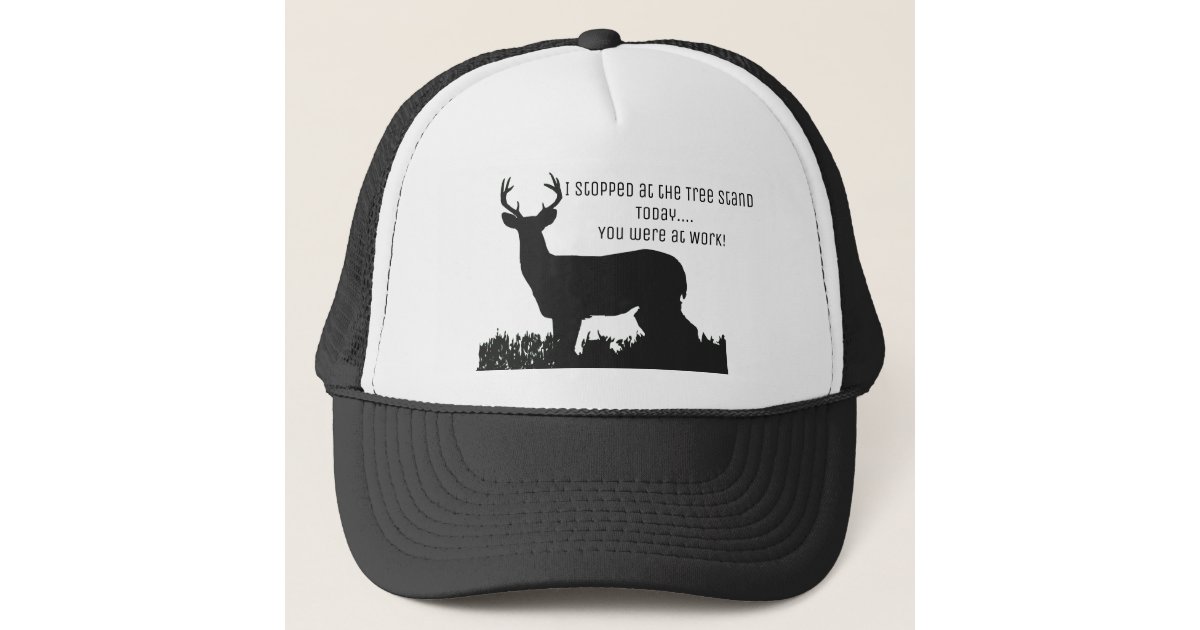 Funny Deer Hunting Tree Stand Hat | Zazzle