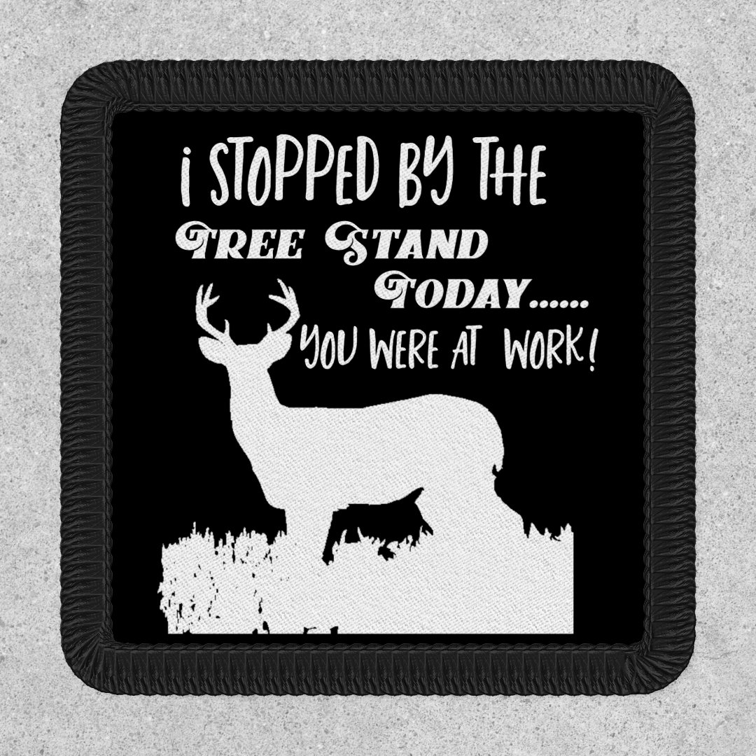 Funny Deer Hunting Tree Stand Sports Outdoors Patch Zazzle