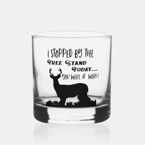 Funny Deer Hunting Tree Stand Sports Outdoors Whiskey Glass
