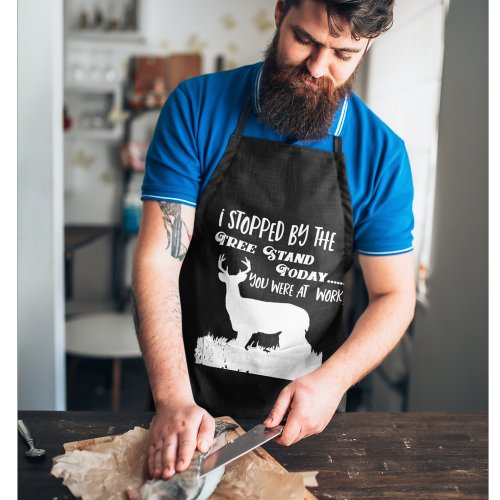 Funny Deer Hunting Work Buck Quote Outdoors Mens Apron