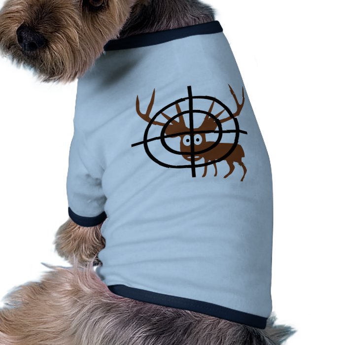 funny deer in crosshair icon dog tee shirt