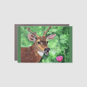 Funny Deer Painting Car Magnet