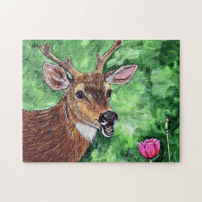 Funny Deer Painting Jigsaw Puzzle (Horizontal)