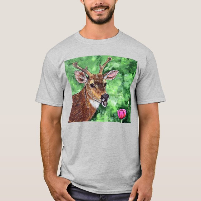 Funny Deer Painting T-Shirt (Front)