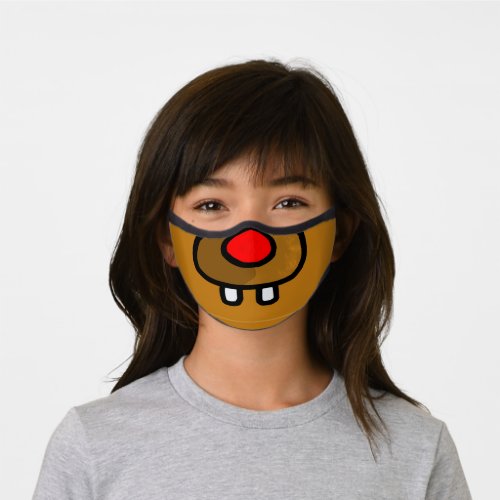 Funny Deer Red Nose Christmas Kids Premium Face Mask