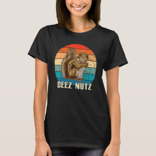 Funny Deez Nut Nutcracker Squirrel Deez Nutz Retro T-Shirt
