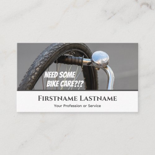 Funny defect bike tire for Bicycle Repair Shops Business Card