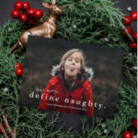 Funny Define Naughty Photo Christmas Holiday Card