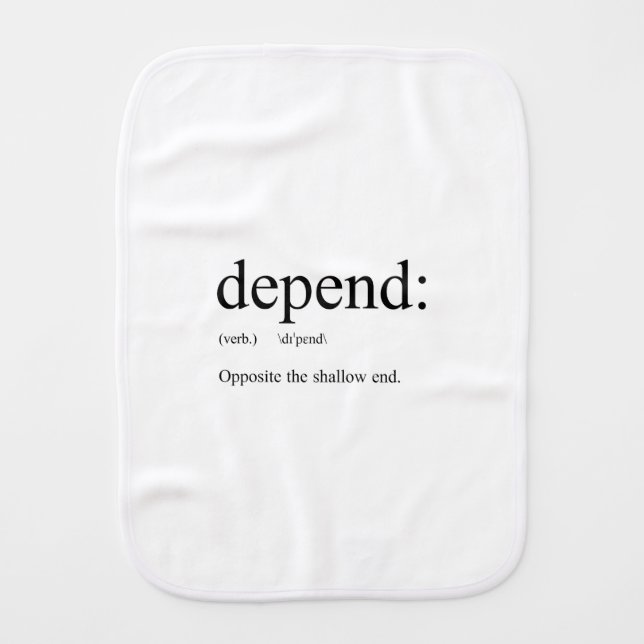 Funny definition: Depend Baby Burp Cloth (Front)