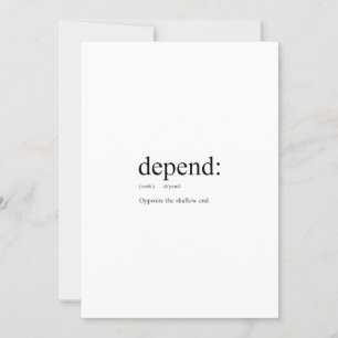 Funny definition: Depend Invitation
