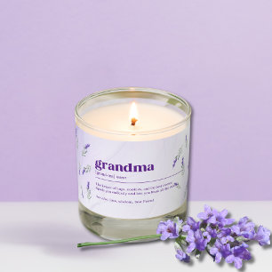 Funny Definition Grandma Purple Gold Floral Scented Candle