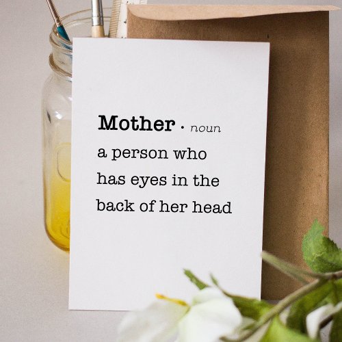 Funny Definition Mothers Day Card