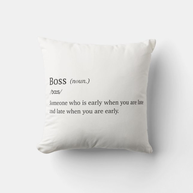 Funny definition of Boss Outdoor Pillow (Front)